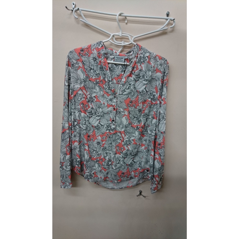 Long Sleeve Top Women's Multi-color EUC Floral Print